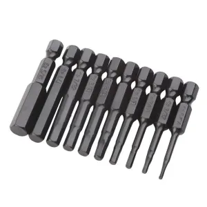 10pc Hex Bit Set Multi Standard Wear Resistant Imperial Size S2 Alloy Steel Screwdriver Bit