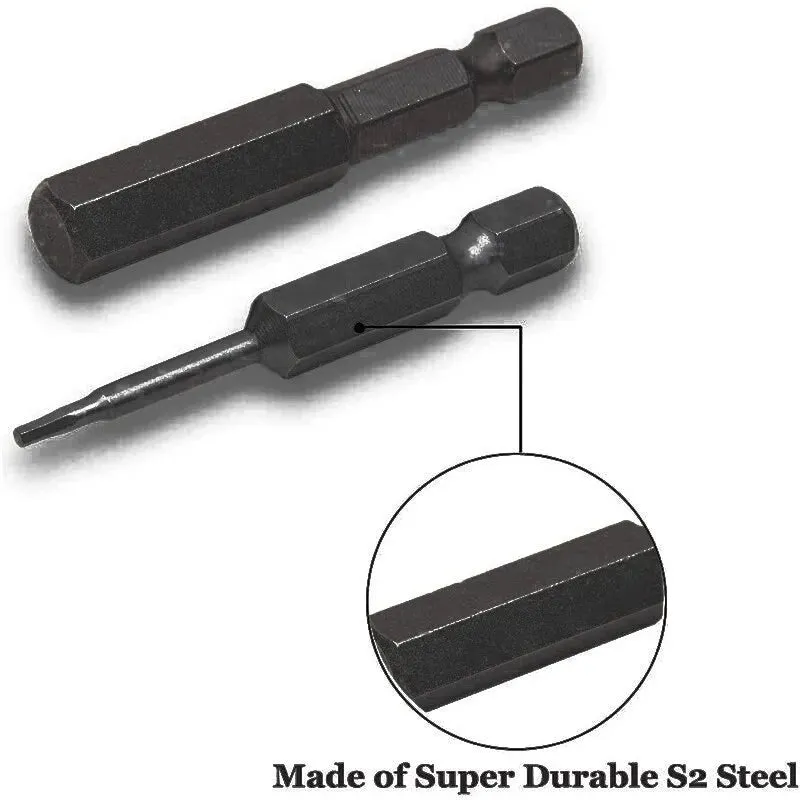 10pc Hex Bit Set Multi Standard Wear Resistant Imperial Size S2 Alloy Steel Screwdriver Bit