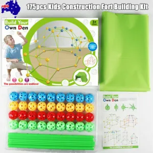 175pcs Kids Construction Fort Building Kit | Castles | 3D Play House Tent Toy Gift