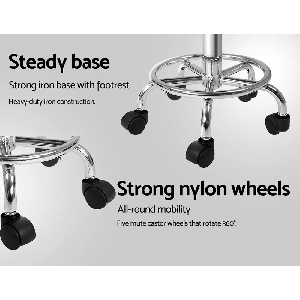 2-Pack Saddle Salon Stools | White Hydraulic Lift