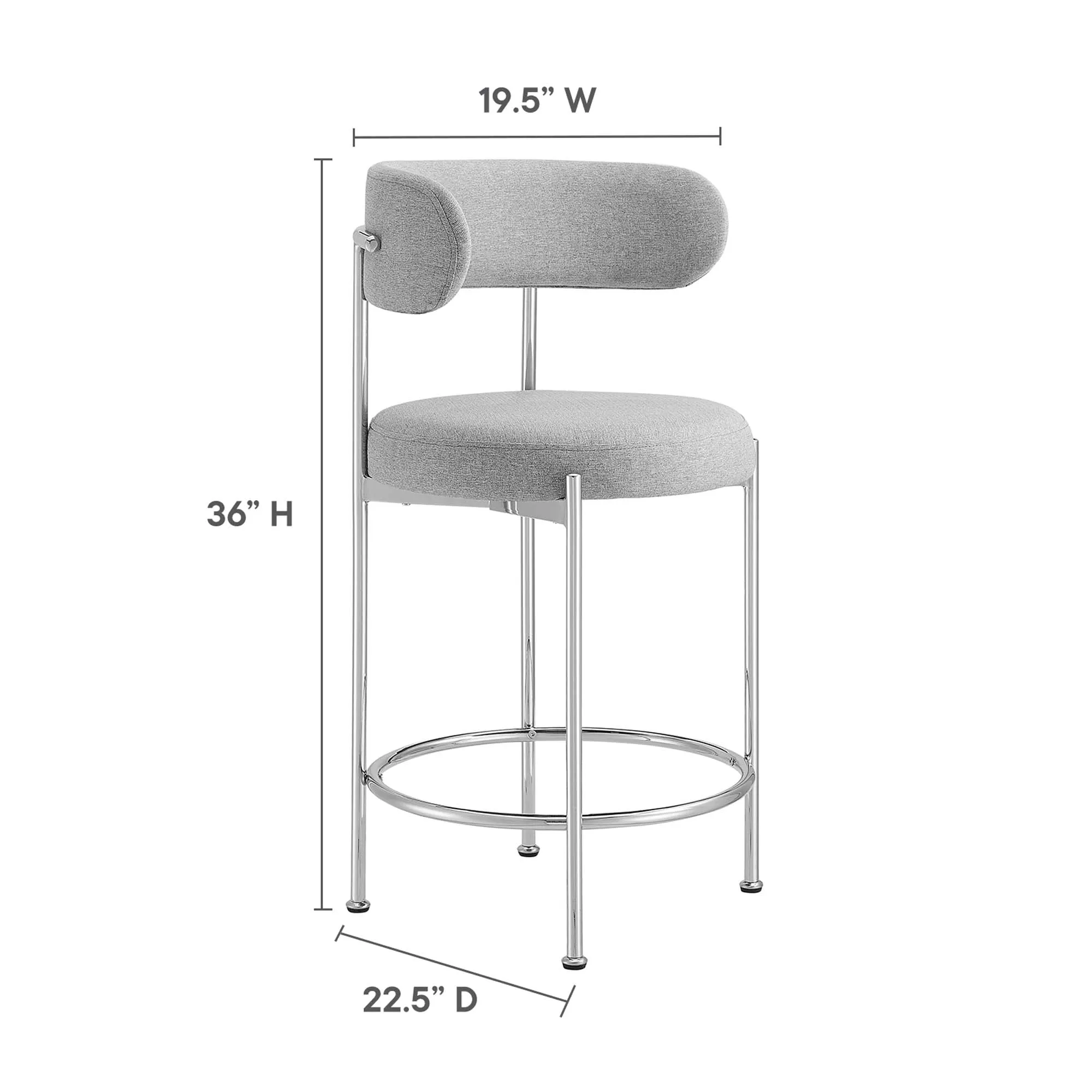 Albie Fabric Counter Stools - Set of 2 by Modway