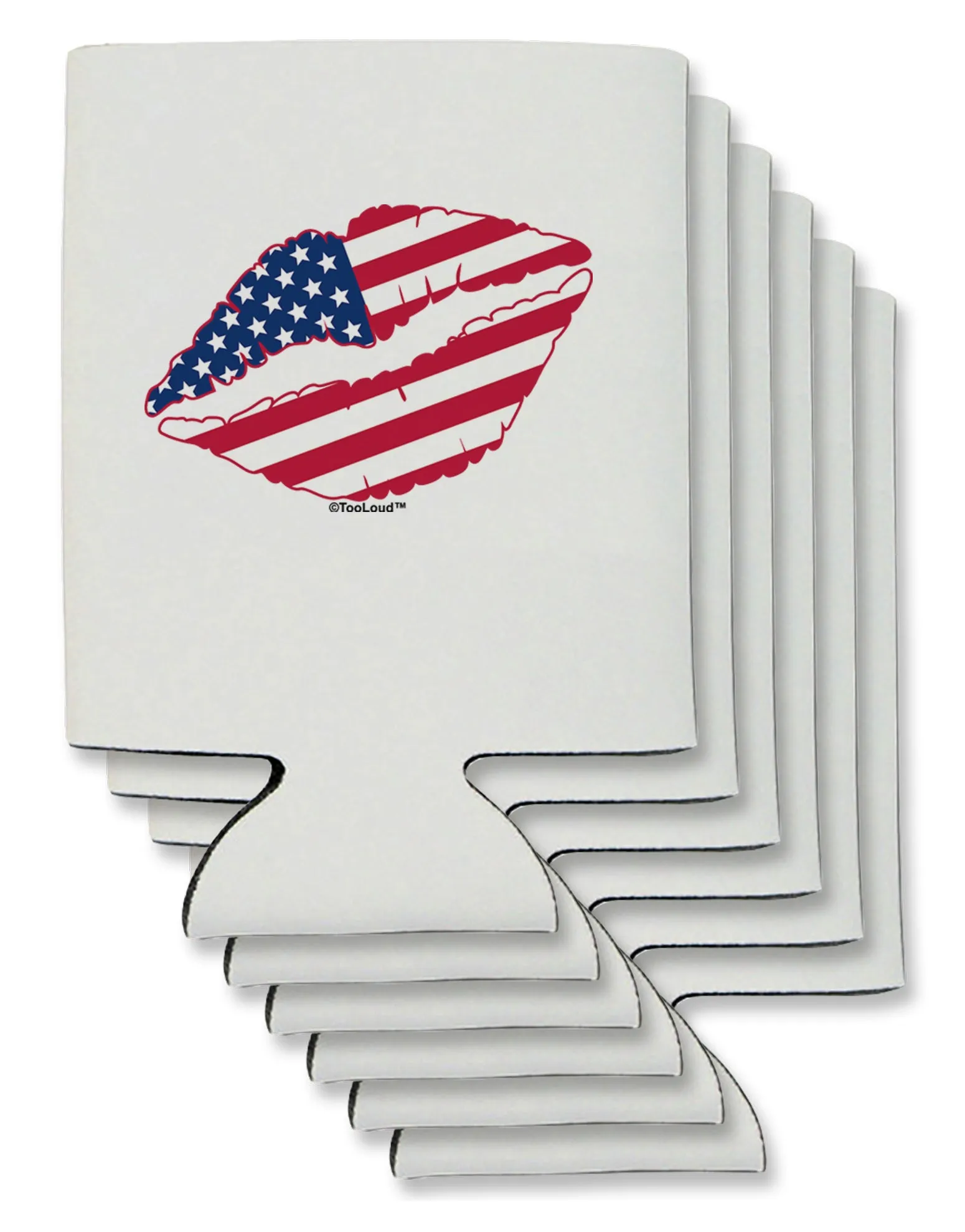 American Flag Lipstick Can / Bottle Insulator Coolers by TooLoud