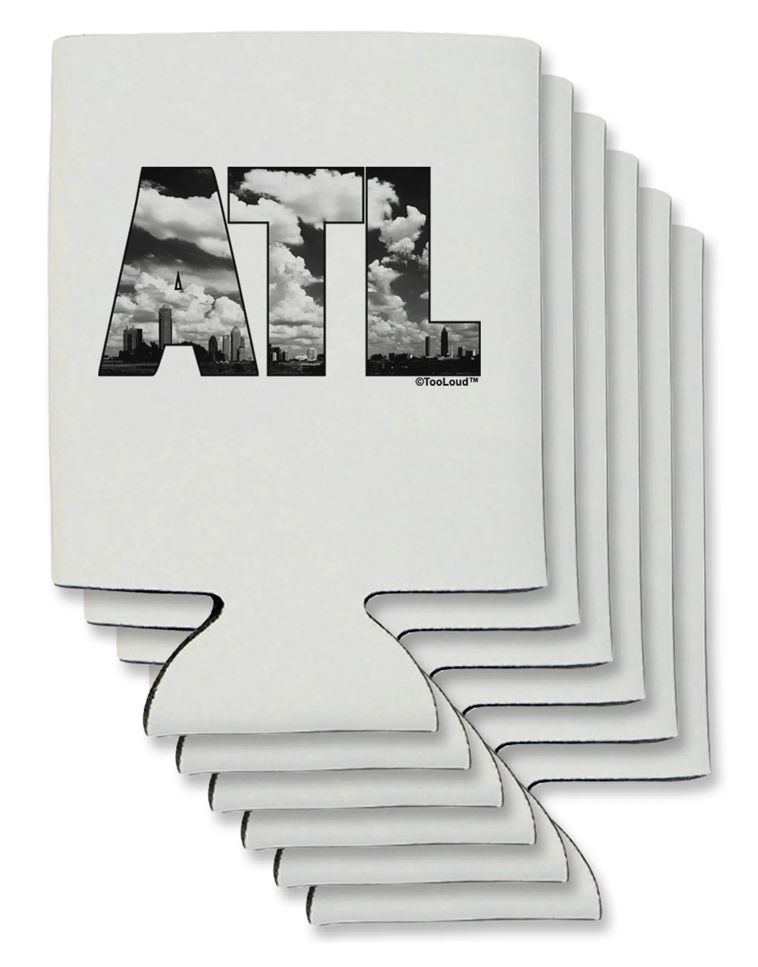 ATL Atlanta Text Can / Bottle Insulator Coolers by TooLoud