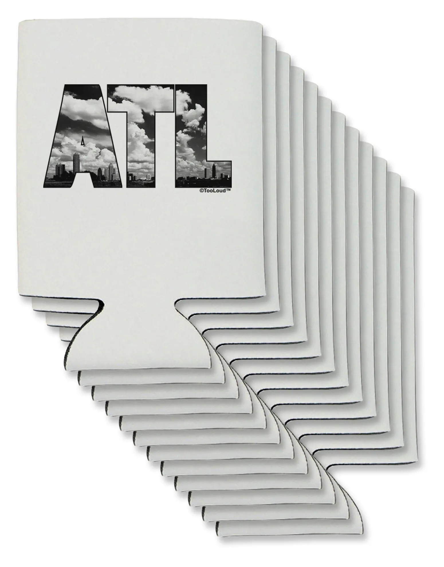 ATL Atlanta Text Can / Bottle Insulator Coolers by TooLoud