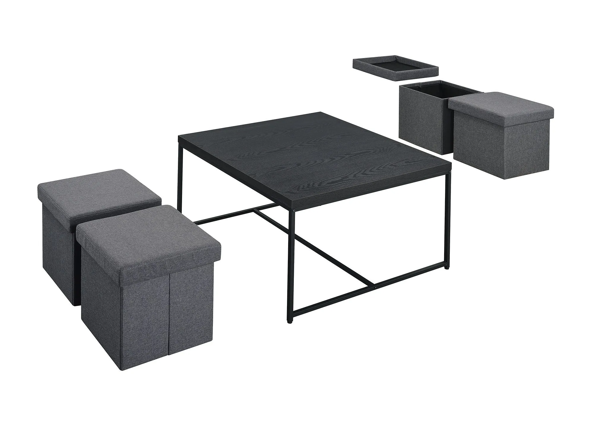 Caitlin - Wood Grain 5 Piece Coffee Table (Set of 5) by Couch.com