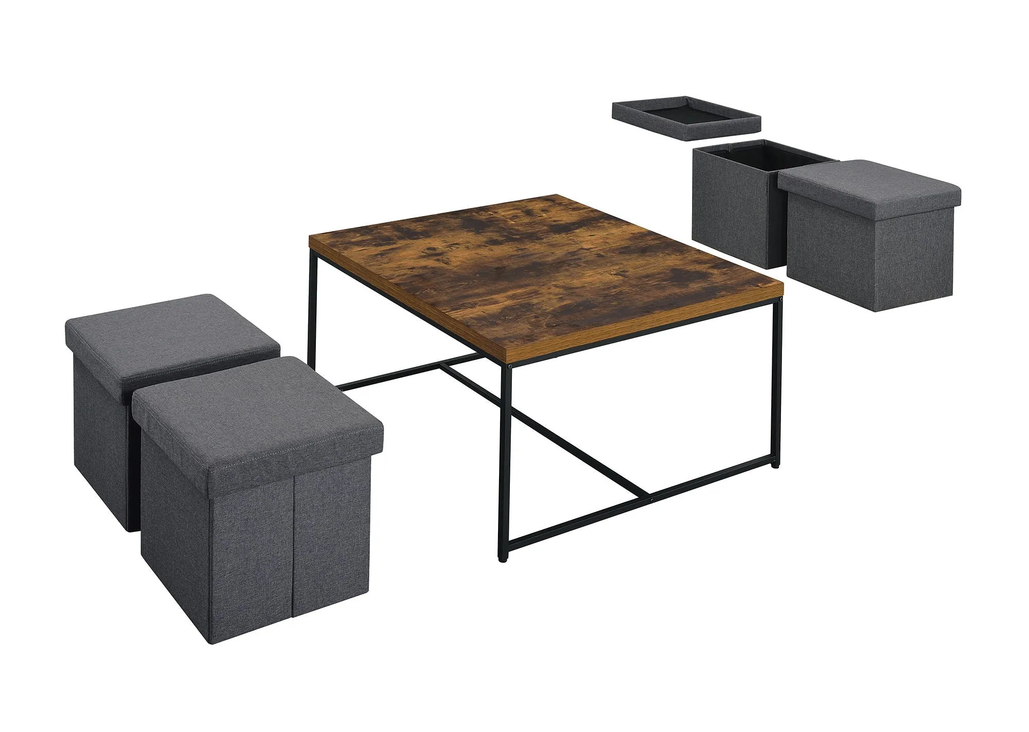 Caitlin - Wood Grain 5 Piece Coffee Table (Set of 5) by Couch.com