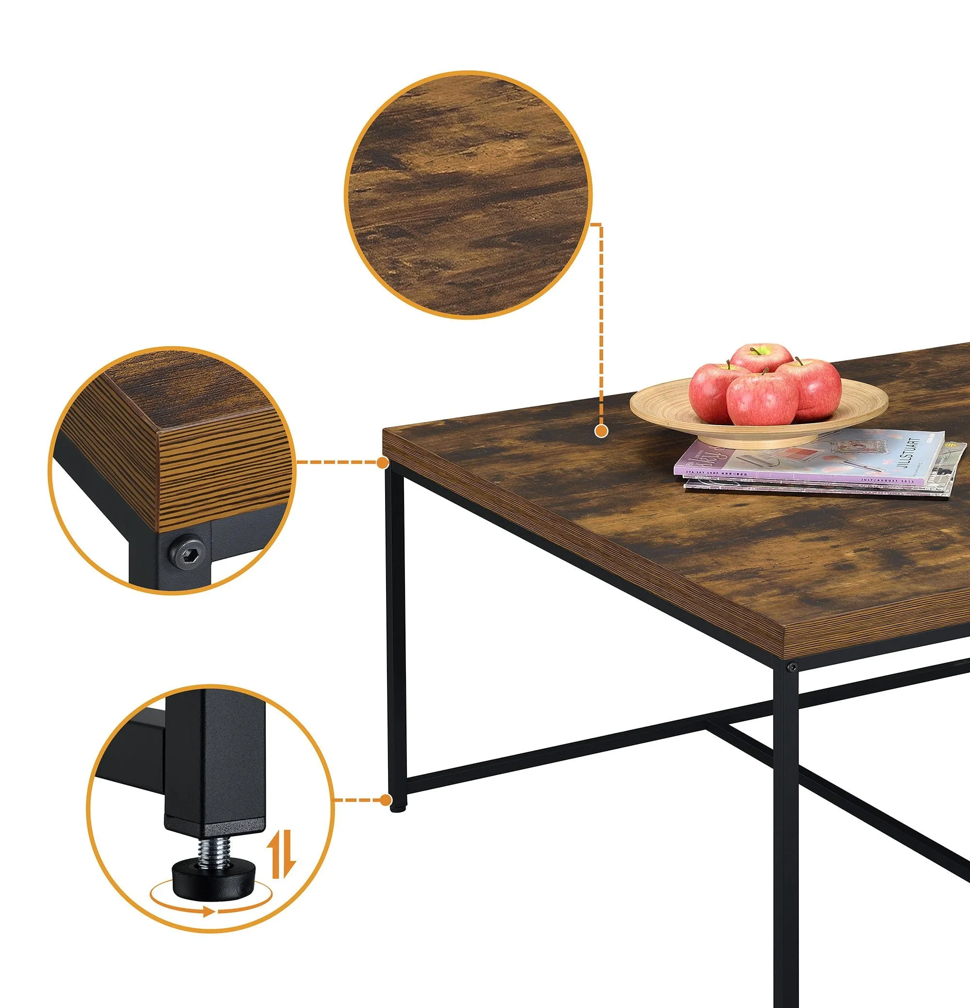 Caitlin - Wood Grain 5 Piece Coffee Table (Set of 5) by Couch.com