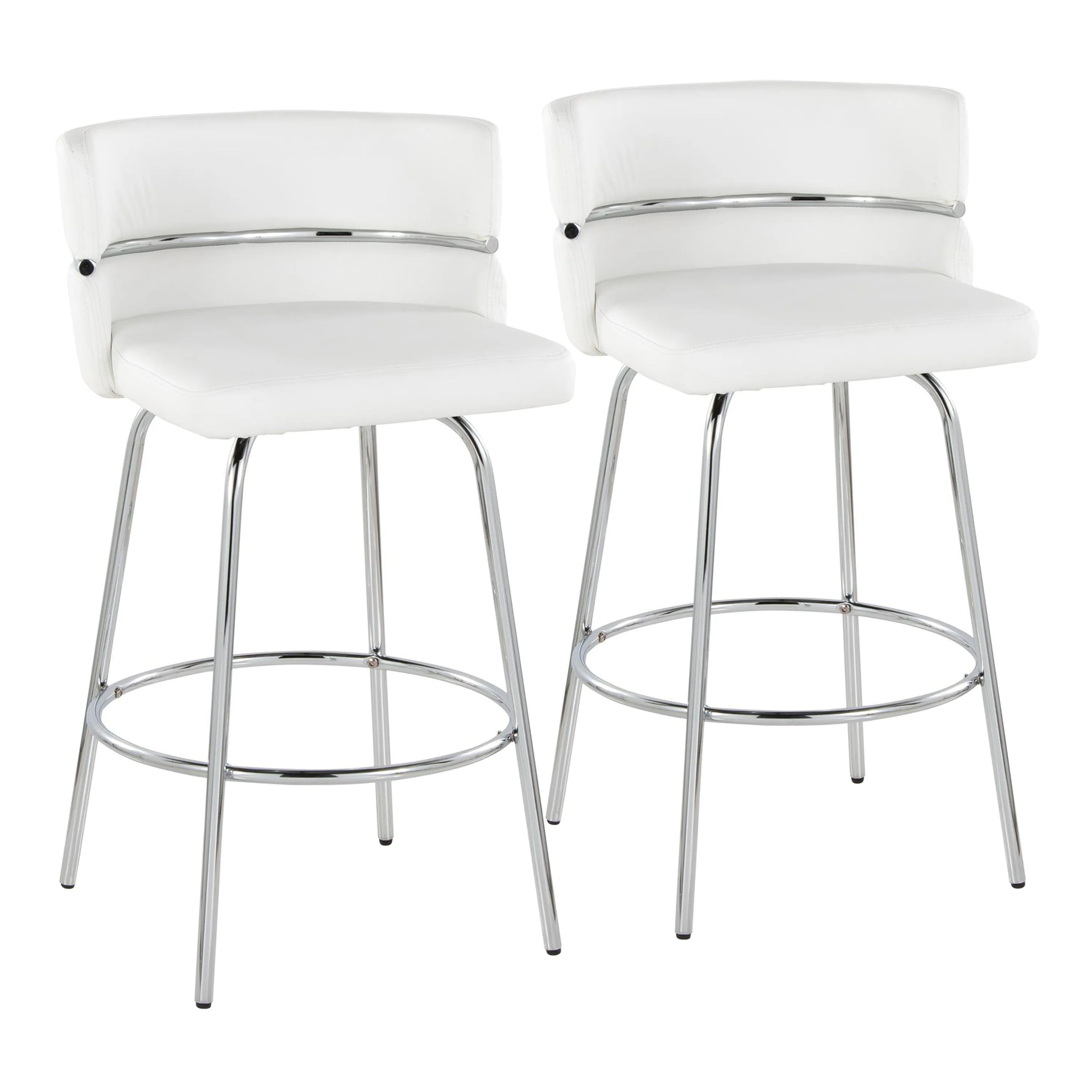 Cinch - Contemporary Fixed Height Counter Stool With Swivel With Round Footrest (Set of 2) by Couch.com