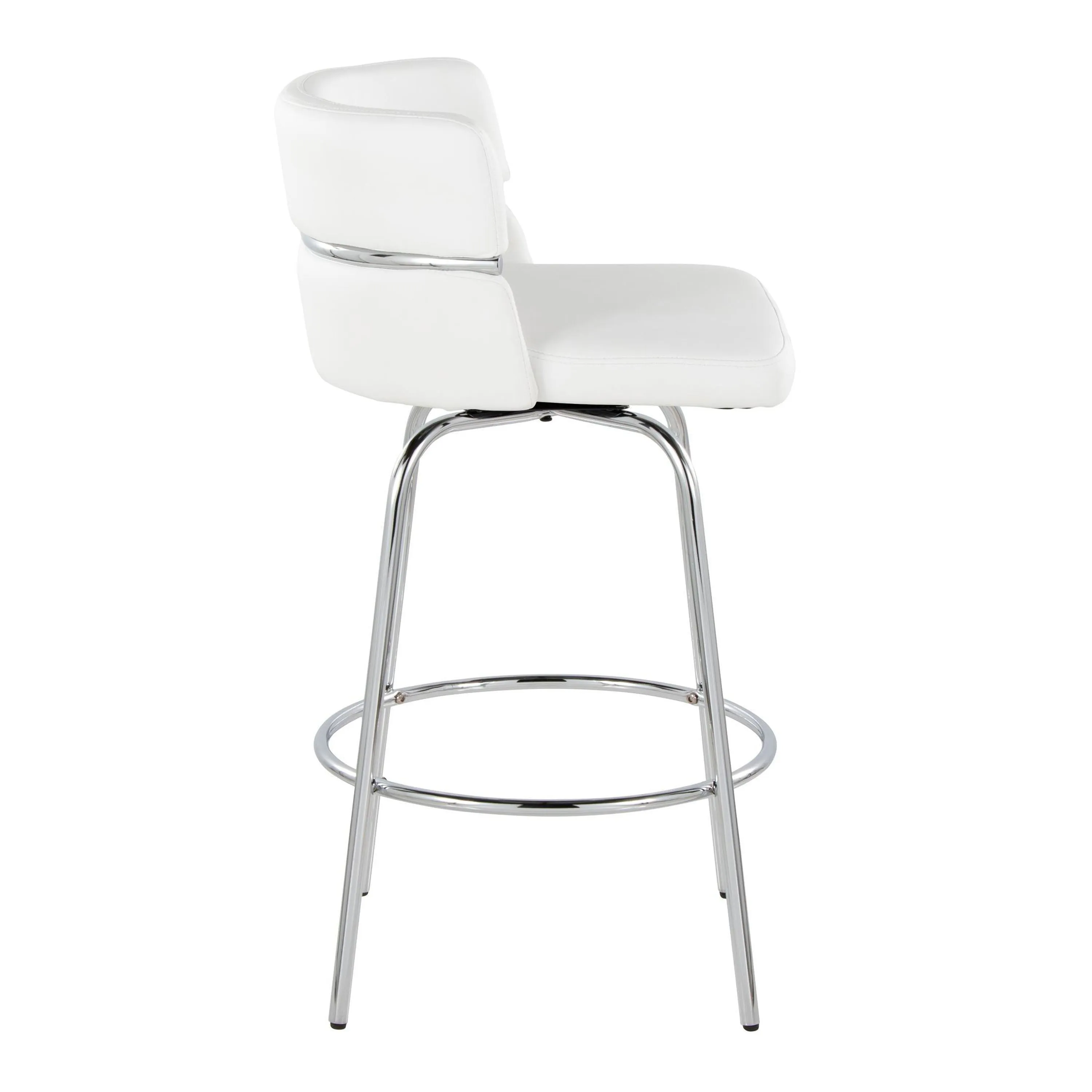 Cinch - Contemporary Fixed Height Counter Stool With Swivel With Round Footrest (Set of 2) by Couch.com
