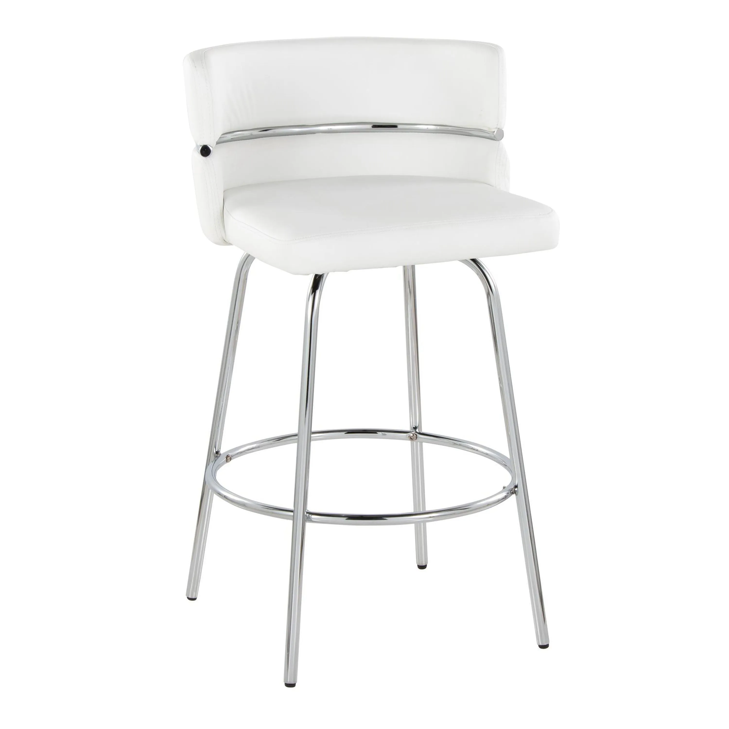 Cinch - Contemporary Fixed Height Counter Stool With Swivel With Round Footrest (Set of 2) by Couch.com