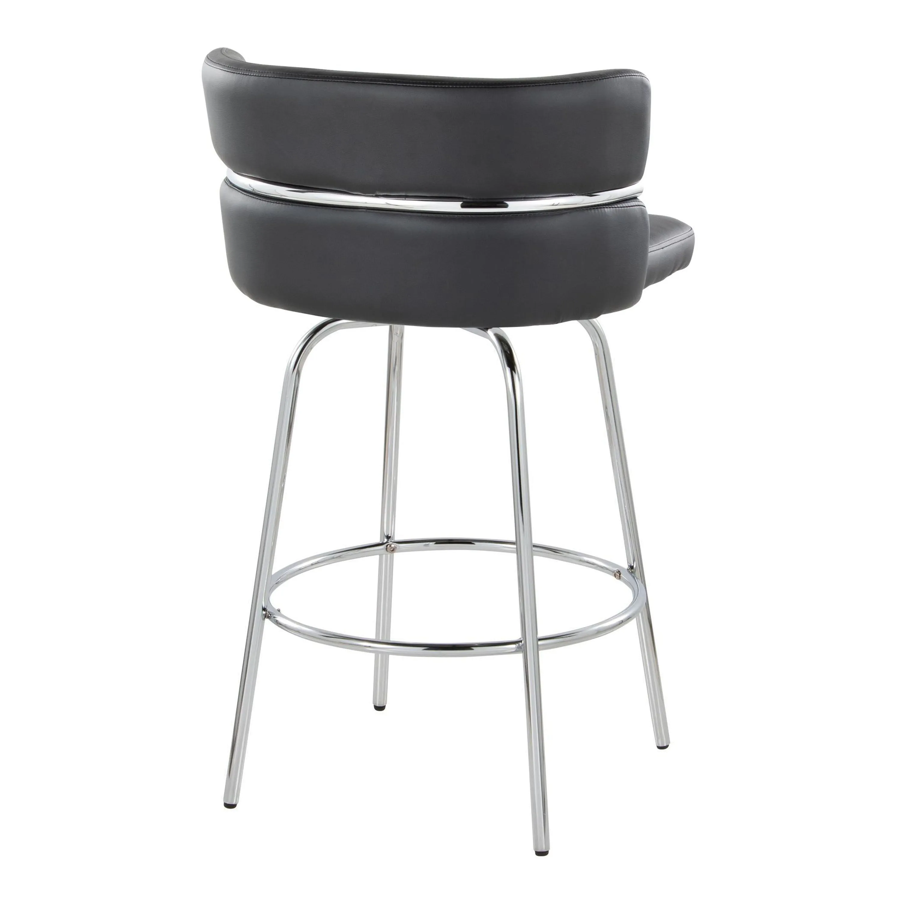Cinch - Contemporary Fixed Height Counter Stool With Swivel With Round Footrest (Set of 2) by Couch.com