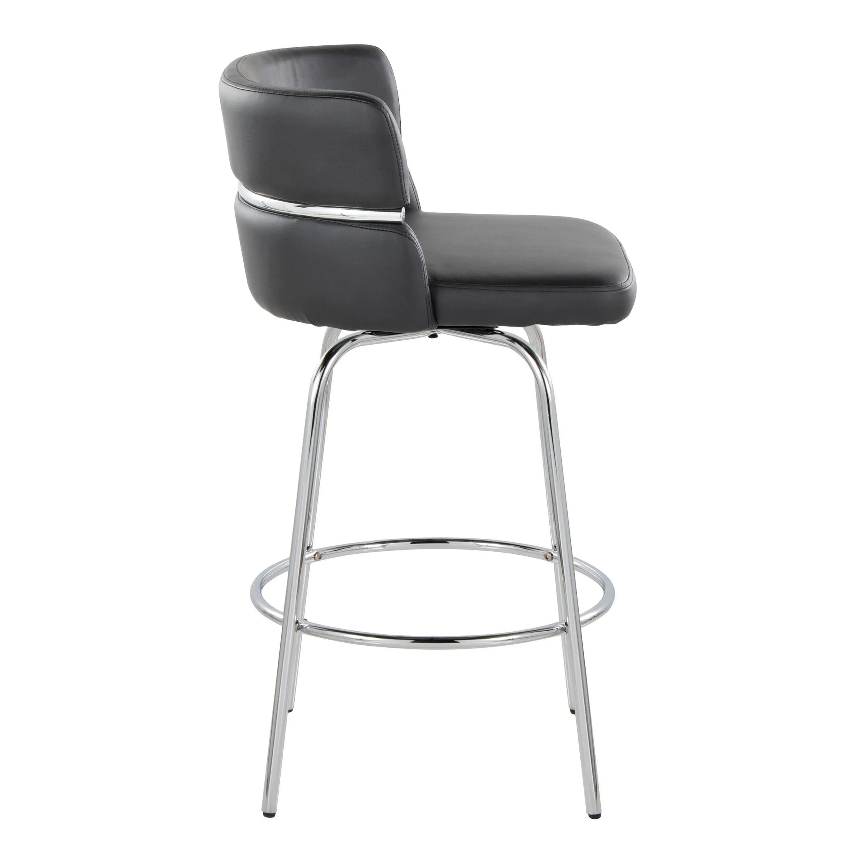 Cinch - Contemporary Fixed Height Counter Stool With Swivel With Round Footrest (Set of 2) by Couch.com