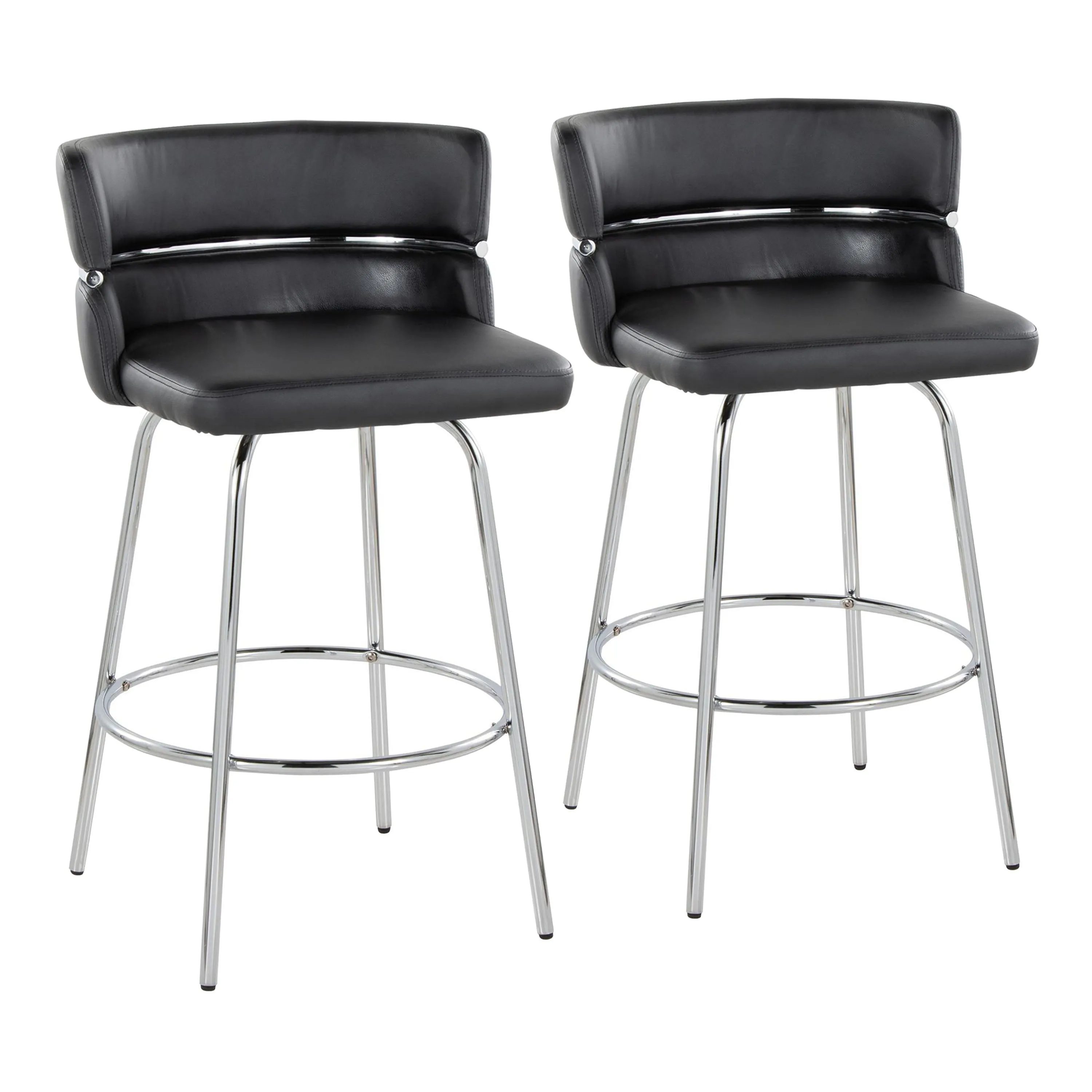 Cinch - Contemporary Fixed Height Counter Stool With Swivel With Round Footrest (Set of 2) by Couch.com