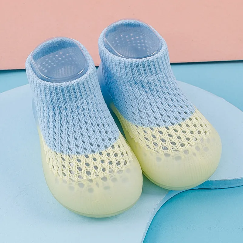 Color Block First Walker Mesh Booties