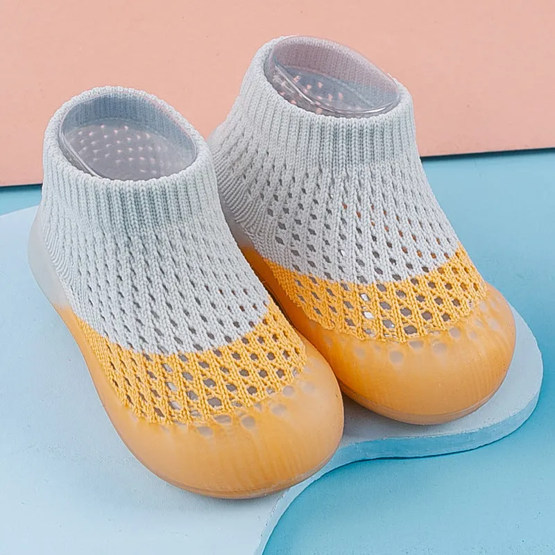 Color Block First Walker Mesh Booties