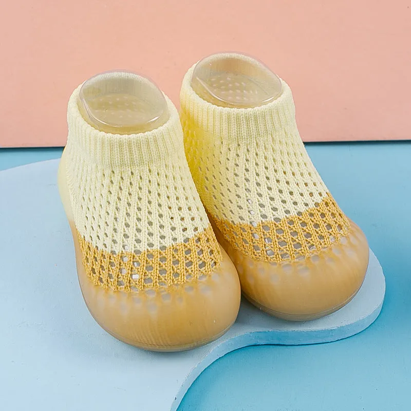 Color Block First Walker Mesh Booties