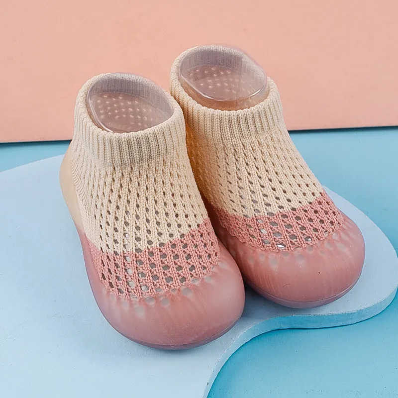 Color Block First Walker Mesh Booties