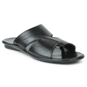 Coolers Black Casual Slipper For Men WAKAFIT-1E By Liberty