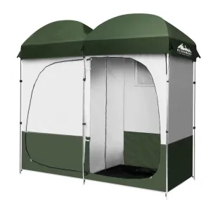 Double Camping Shower Toilet Tent - Outdoor Portable Change Room