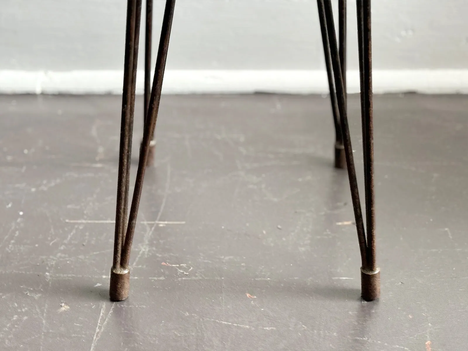 Five 1950's French Stools with Distinctive Metal Legs - Sold separately