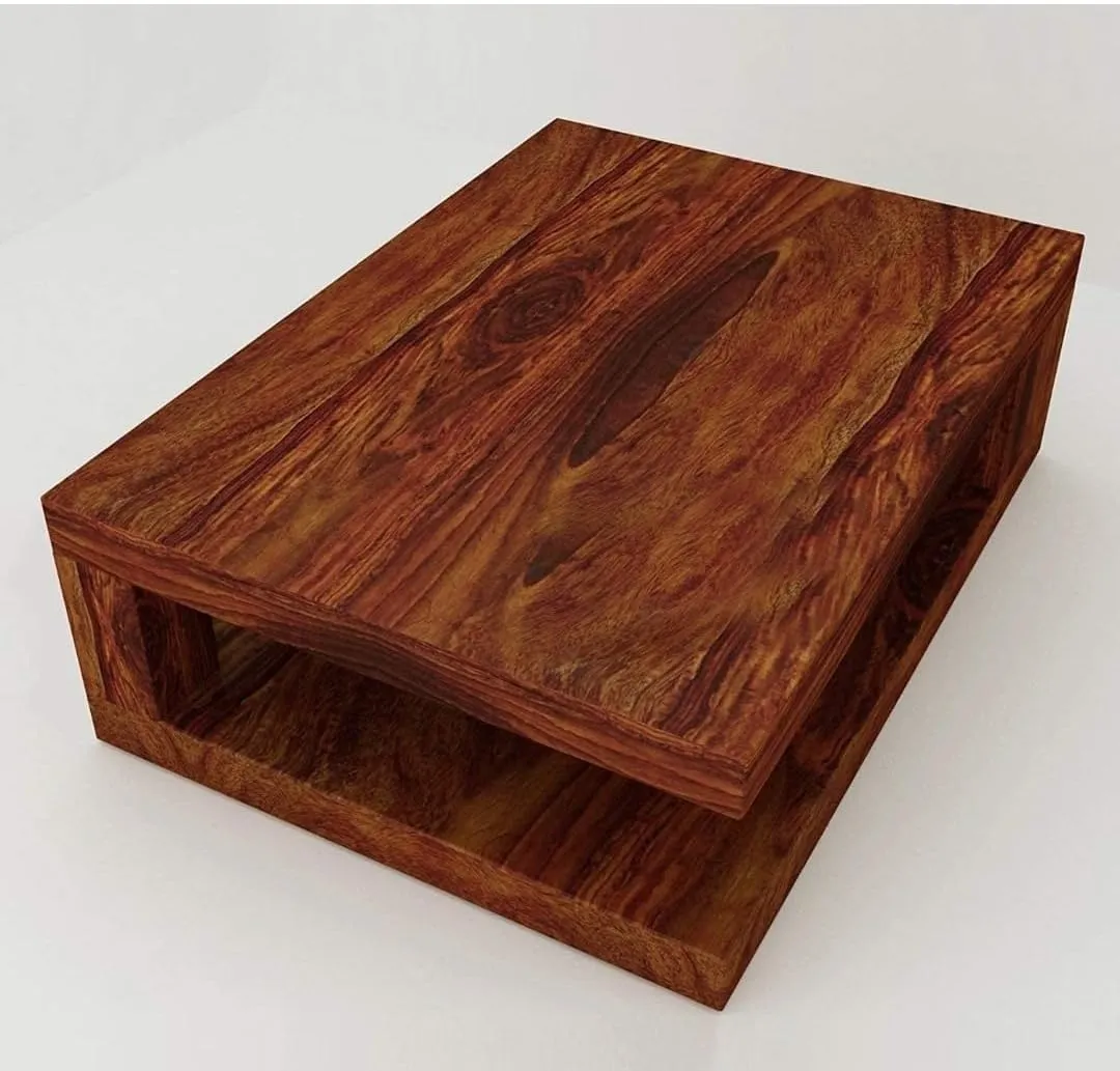 MP ENTERPRIESES Solid Sheesham Wood Square Center Coffee Table for Home Living Room Wooden Furniture Cocktail Tables for Office Outdoor and Restaurant - (Teak Finish)