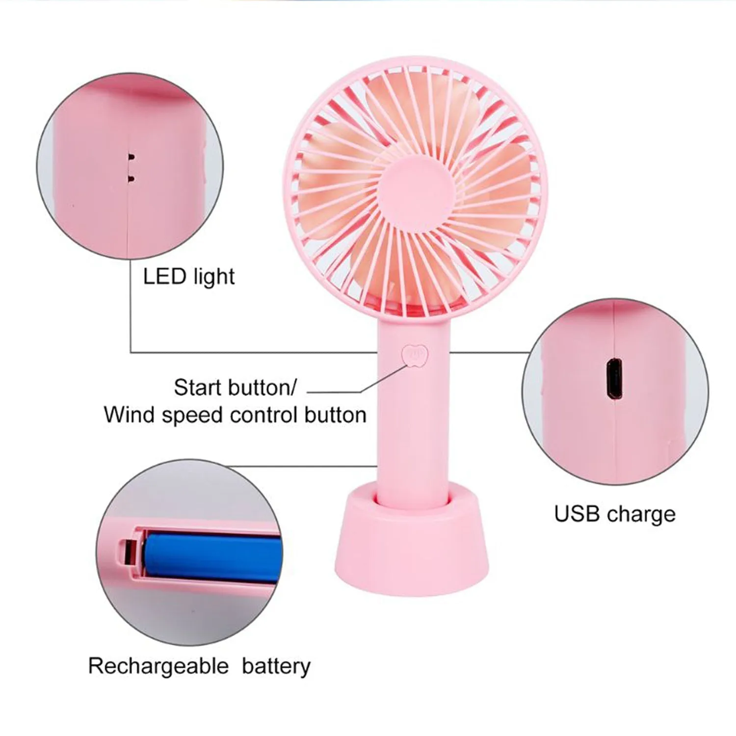 Portable Handheld Fan used in summers in all kinds of places including household and offices etc.(Battery Not Include)