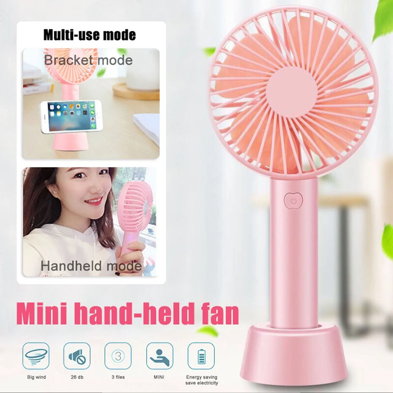 Portable Handheld Fan used in summers in all kinds of places including household and offices etc.(Battery Not Include)